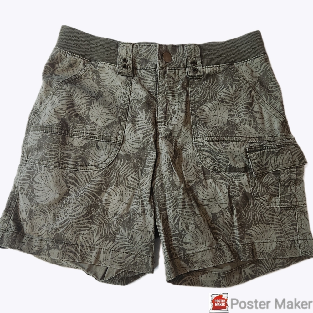 Lee Relaxed Fit Green Leaf‎ Print Shorts Size 6